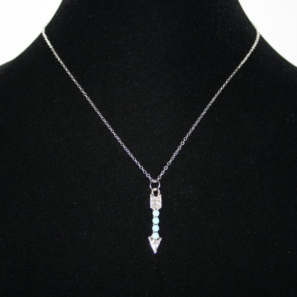 NWoT silver and turquoise arrow necklace - Picture 3 of 4